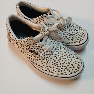 Vans Kids' White and Black Polka Dot Sneakers Size 3Y